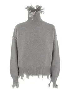 Состаренный свитер с высоким воротом Seafarer, серый