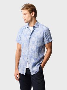 Savill Bay футболка Slim Fit с коротким рукавом и цветочным принтом из льна Rodd & Gunn, Chambray