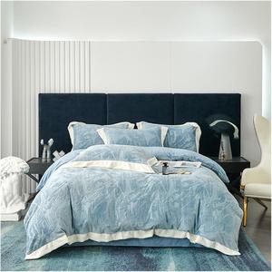 IBDRYKK Комплект постельного белья плюшевый вельвет флис жаккард коралловый Blu