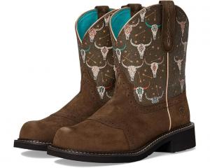 Сапоги женские Ariat Fatbaby Heritage Farrah ковбойские с быками, коричневый