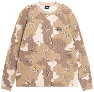 Лонгслив Stussy Raglan Thermal Long-Sleeve Crew 'Desert Camo', загар