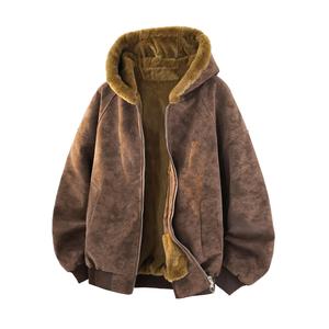 Пуховик Unisex с меховым воротником утепленный ZIAREL, coffee