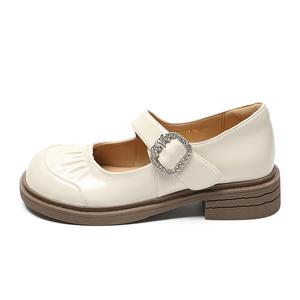 Туфли Мэри Джейн на массивном каблуке для женщин ZHR, Beige
