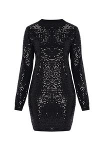 Faina Вязаное платье 'Festive' в черном цвете