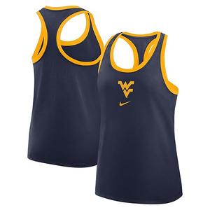 Женский топ-майка racerback tri-blend West Virginia Mountaineers Primetime в темно-синем цвете Nike