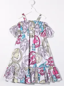 Платье Looney Tunes с открытыми плечами Monnalisa, белый