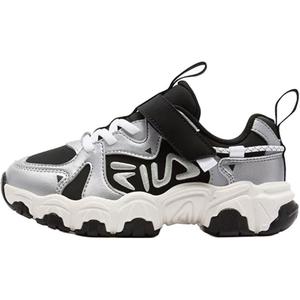 Детские противоскользящие низкие беговые кроссовки Kids' FILA KIDS, черный/серебристый