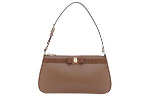 Сумка через плечо из телячьей кожи FERRAGAMO Vara женская коричневая