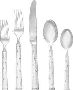 Kate Spade New York Larabee Dot Набор столовых приборов из 5 предметов, 0,9 фунта, металлик, цвет Stainless steel