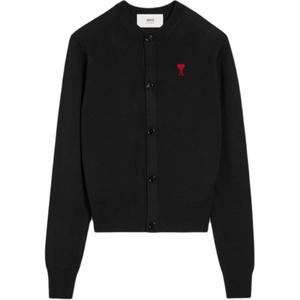 Кардиган Ami Paris с вышитым логотипом и пуговицами AMIPARIS, черный