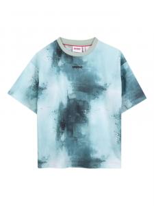 HUGO KIDS футболка с абстрактным принтом, синий