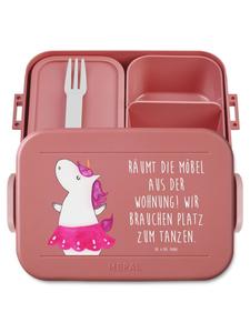 Mr. & Mrs. Panda Ланчбокс с изображением балерины-единорога и надписью пастельно-красного цвета