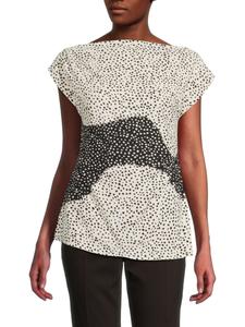 Топ с вырезом-лодочкой и принтом Halston, цвет Black Multicolor