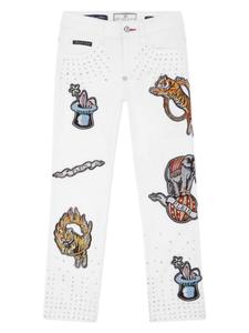 Philipp Plein джинсы с аппликацией, белый