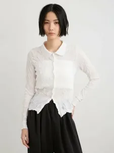 Вязаная рубашка с эффектом стирки Miesrohe, цвет Wht[001]