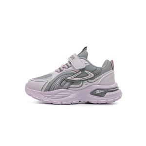 Кроссовки детские с амортизацией, износостойкие, мид-топ, повседневные WARRIOR, серый/фиолетовый