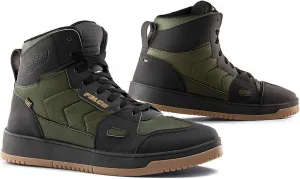 Женские мотоциклетные туфли Falco Harlem Air-Tech, черные с золотым покрытием, маркировка CE, с защитой D3O, Black Dark Green