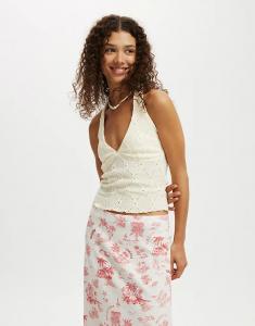 Текстурированный топ-халтер Cotton On Kaia желтого цвета Cotton On