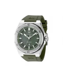 Мужские часы tm-416067 с тремя стрелками, кварцевым механизмом и оливково-зеленым циферблатом Technomarine, green