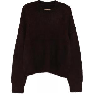 Вязаный свитер с круглым вырезом UMA WANG, коричневый
