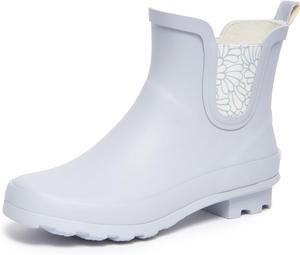 Женские резиновые дождевые сапоги Laura Ashley средней высоты до щиколотки, легкие водонепроницаемые ботинки для женщин, Lt. Blue Blossom