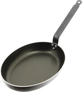 Шоколадная овальная сковорода для рыбы De Buyer - 36 см, серебристая