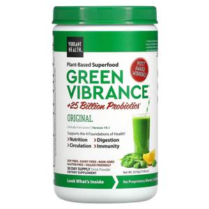 Vibrant Health Green Vibrance + + 25 миллиардов пробиотиков версия 16.0 12,5 унций (354,9 г)