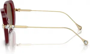 Женские квадратные солнцезащитные очки Swarovski SK6011, Light Havana/Dark Brown