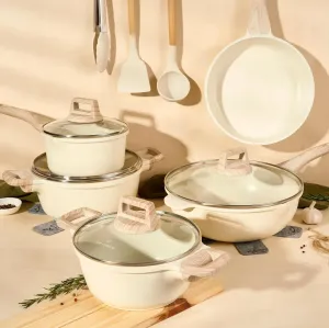 Набор индукционных кастрюль с крышкой - антипригарные кастрюли без ПТФЭ и кухонная утварь для многофункционального приготовления пищи Markenlos