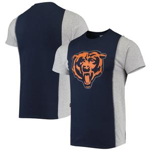 Мужская футболка Refried Apparel темно-синего/серого цвета с принтом Chicago Bears из экологически чистого материала с разрезом