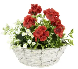И.ГЕ.А. Искусственный цветок "Композиция из герани с цветами" I.GE.A. 36х30х25 см, красный