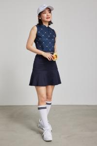 Топ без рукавов с высоким воротником и логотипом Rienda, цвет Nvy