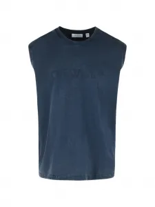 Хлопковый топ без рукавов OFF-WHITE, синий