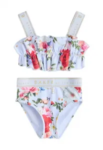Бикини из двух частей с размытым цветочным принтом и сборками. Baker By Ted Baker, Multi-Coloured