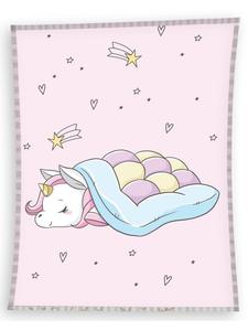Одеяло termana Traum&Trend /Fleece Einhorn/Unicorn, розовый
