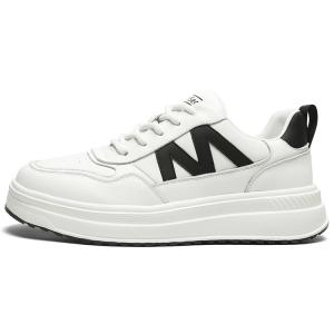 Mulinsen Низкие скейтерские кроссовки мужские бело-черные, цвет White Black