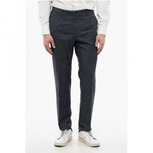 Брюки LEADER из смесового шелка с карманами с клапанами сзади Corneliani, Blue