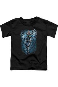 Футболка с коротким рукавом для малышей "Лига справедливости Америки" с молниями Блэка Gildan, черный