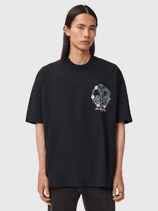 Футболка Snakebite с коротким рукавом из чистого хлопка AllSaints, Washed Black