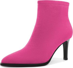 Jaffamiraco Женские Ботильоны на Низком Каблуке Женские Замшевые Ботильоны с Заостренным Носком для Вечернего Наряда Сексуальные Осень Зима