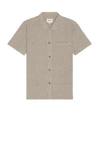 Льняная рубашка в клетку Rhythm, sand