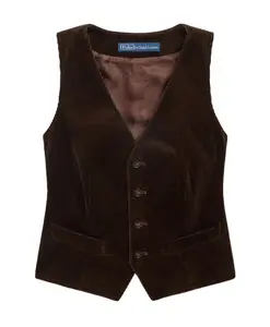 Хлопковый вельветовый жилет Ralph Lauren, коричневый