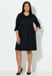 Платье Ulla Popken A-LINIE- V-AUSSCHNITT 3/4-VOLANTARM, Black