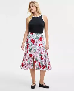 Женская юбка миди с принтом и разрезом On 34th, белый