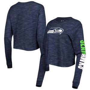 Женская укороченная футболка с длинными рукавами New Era College Seattle Seahawks New Era