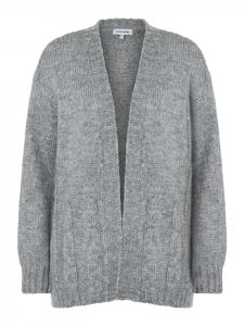 Классический мягкий кардиган с косами в теплом сером меланжевом цвете More & More