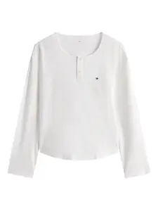 Пижамный комплект с застежкой на пуговицы и брюками в полоску Tommy Hilfiger, белый