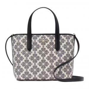 Kate Spade Цветочная ПВХ сумка-шоппер Сумка для покупок Сумка через плечо Миниатюрная женская сумка на одно плечо серо-белая