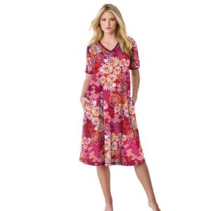 Женская короткая футболка-домик Dreams & Co, Pomegranate floral