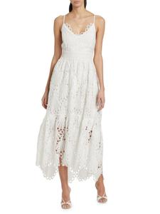 Платье-миди Belle Eyelet Scallop Ramy Brook, слоновая кость